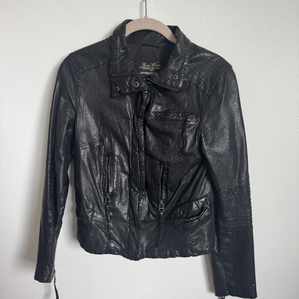 ZARA 100% Black Lamb  Leather Jacket Women’s Size S Zip